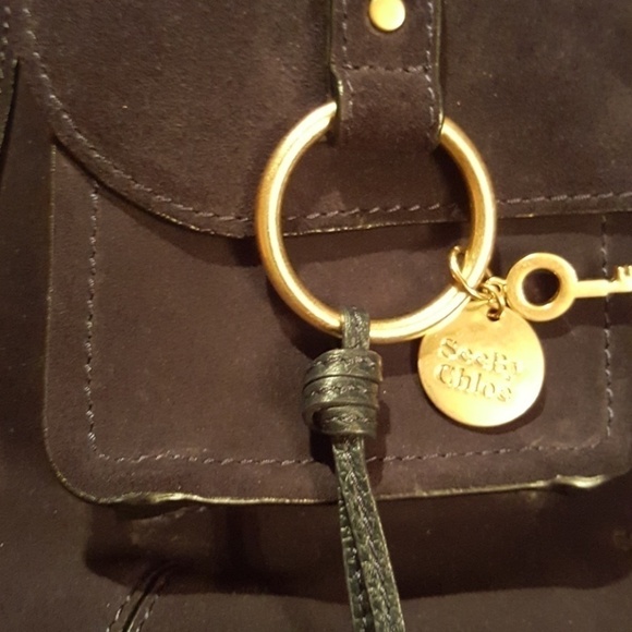 SEE BY CHLOE dark navy leather suade  bag. - Picture 3 of 8